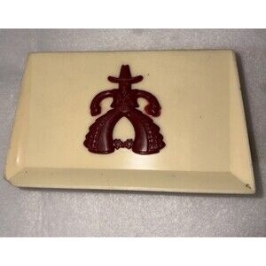 Vintage Plastic Planter Desk Caddy Red Gunslinger Rodeo Cowboy Western Decor